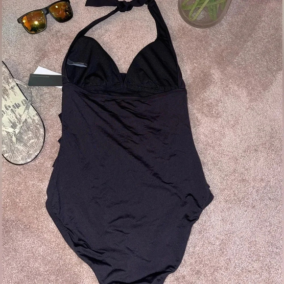 Kenneth Cole Ruffle-Licious Tiered Halter Neck Swimsuit size small black - Picture 13 of 16